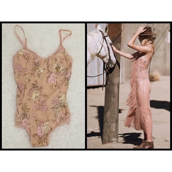 💕SPELL & THE GYPSY💕 Rosa Bodysuit Blush Medium M NWT - Picture 7 of 16